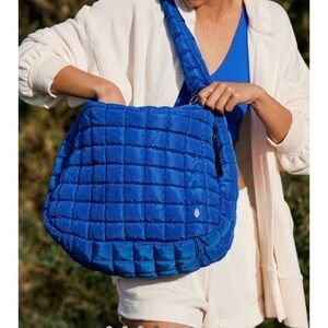 Free People FP Movement Quilted Carryall Shoulder Bag in Lapis